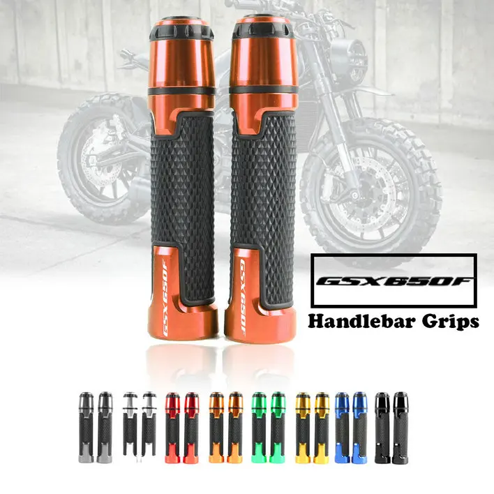 22mm 7/8'' Motorcycle Aluminum Handle Grips Anti-Skid Racing Rubber Gel Handlebar Grip For SUZUKI GSX650F GSX 650F GSX650 F