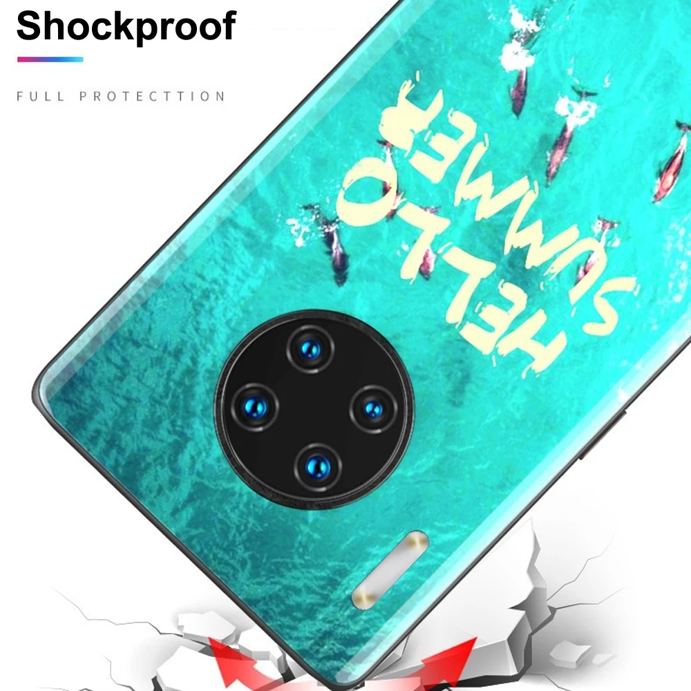 Роскошный чехол для huawei mate 30 pro, чехол из закаленного стекла с мягким краем, ТПУ, силиконовый чехол для телефона, чехол для mate 30 5G