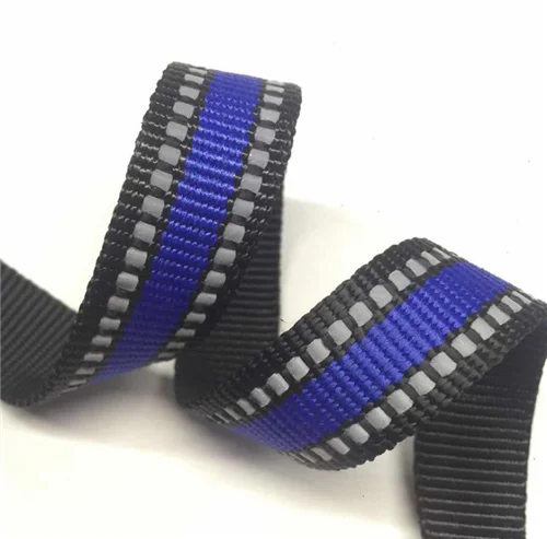 Blue1.5cm 50 м нейлоновая Светоотражающая тесьма для багажа ПЭТ Тяговая веревка двойная Перемычка линия DIY светоотражающий материал для одежды аксессуары - Цвет: Blue1.5cm