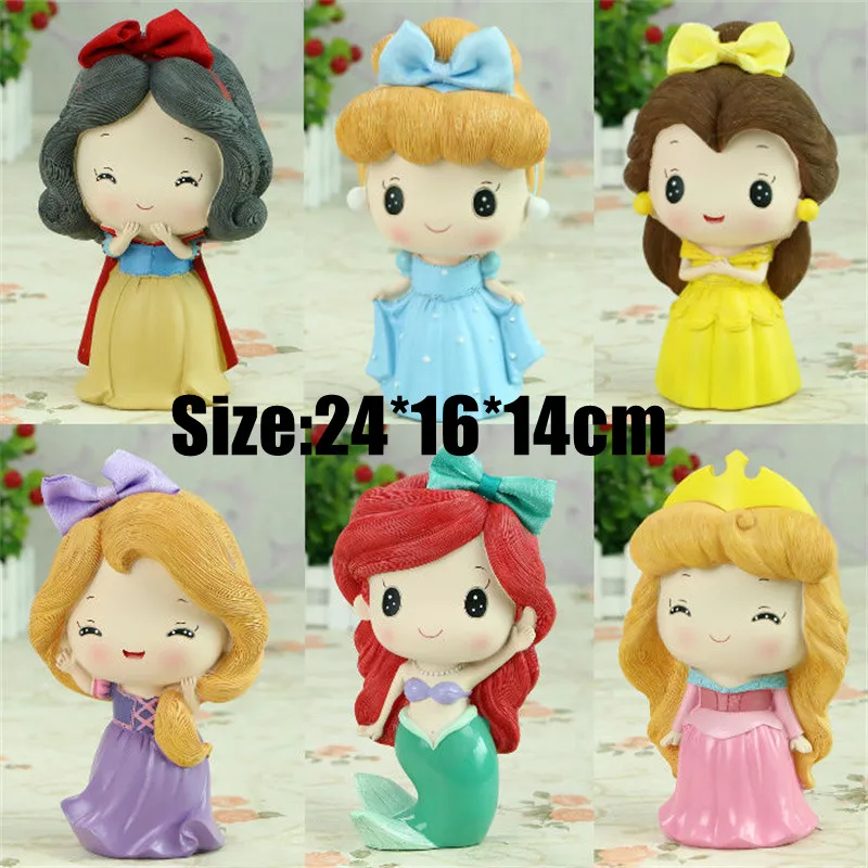 Piggy Bank Cartoon Princess Vinyl Money Safe Box for Kids Girls Toys Gifts Miniature Figurines Room Decor Cute 5