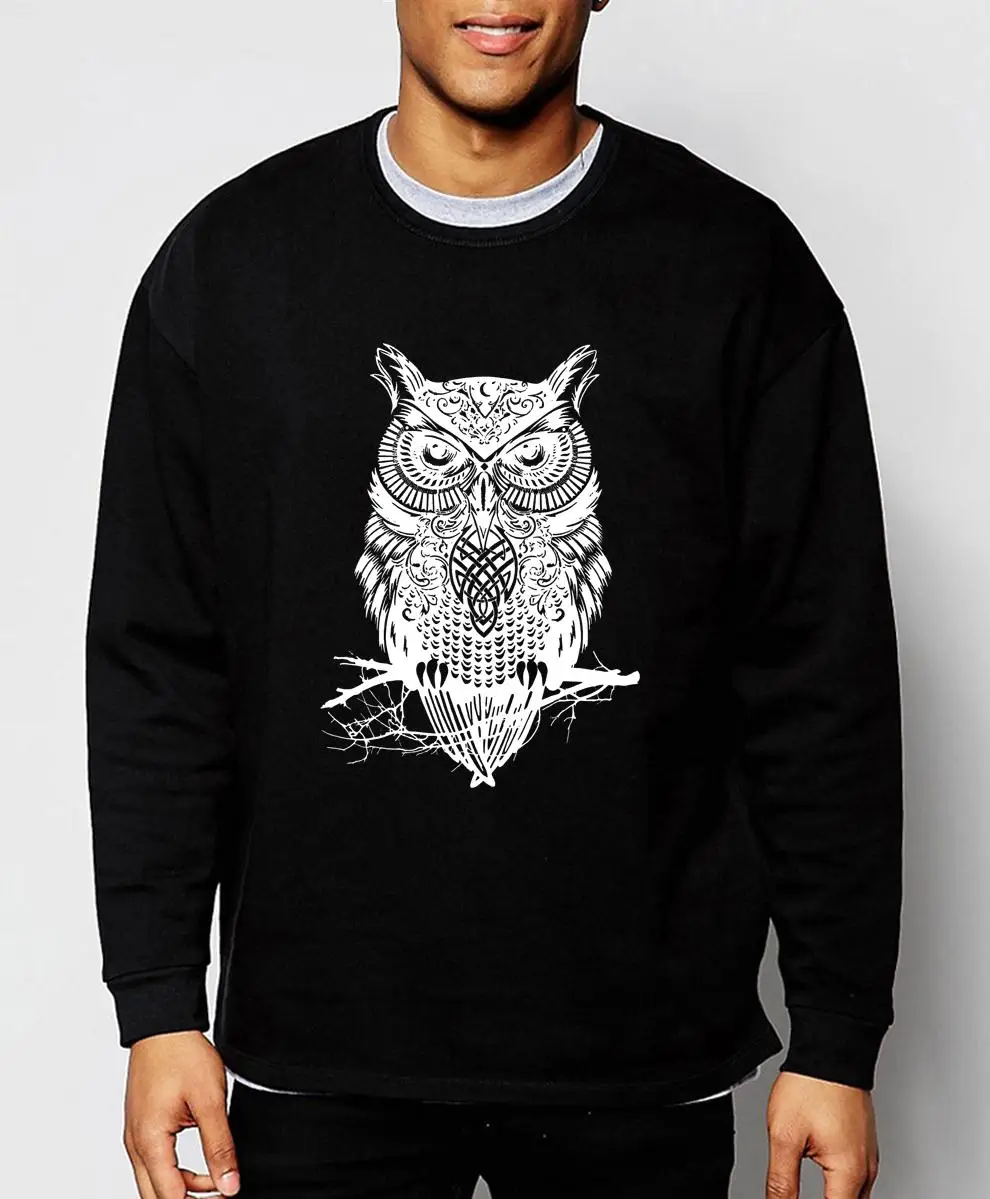 new spring winter fashion owl animal sweatshirt hoodies hip hop style streetwear slim fit brand clothing tracksuit men