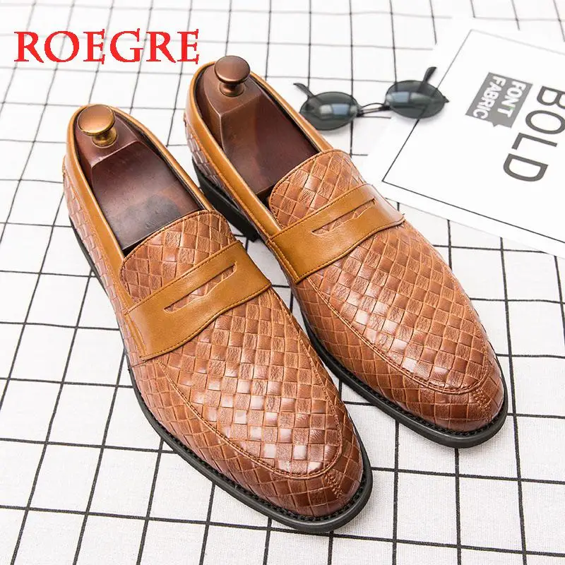 Brand Leather loafers Concise Men Business Dress Pointy Black Shoes Breathable Formal Wedding Basic Shoes Men Flats Big Size 48