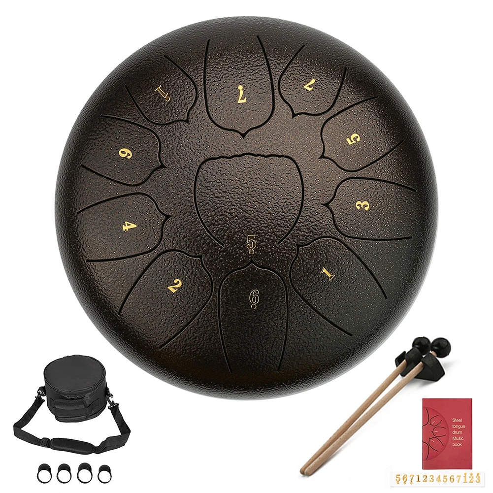 10 дюймовый мини-барабан 11 тон Сталь язык ударных Handpan инструмент с сумкой для переноски Музыкальные инструменты