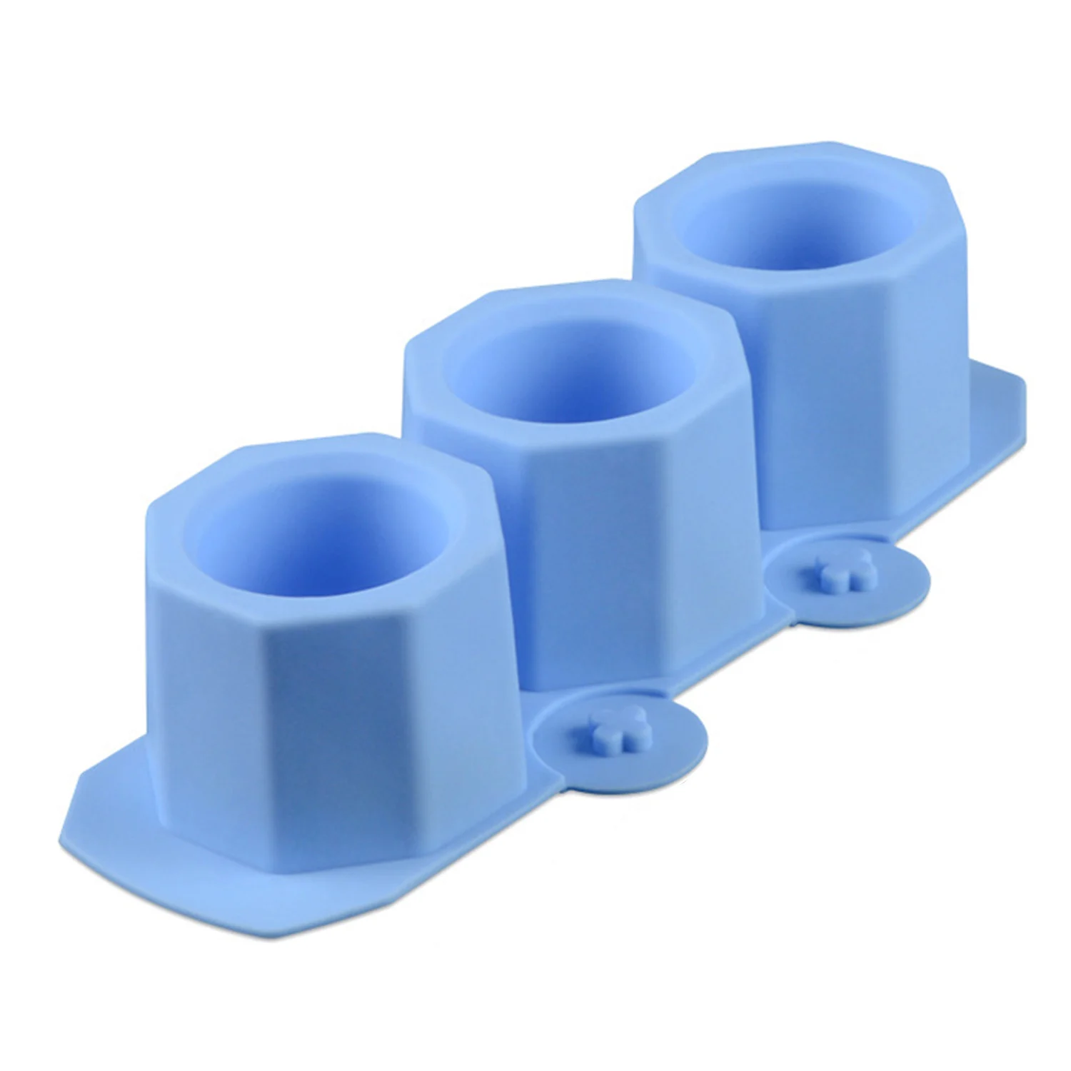 Blue 3 слота силиконовые формы для изготовления кубиков льда DIY суккулент цветочный горшок глиняные формы для изготовления конфет шоколадная глина подсвечник - Color: Blue