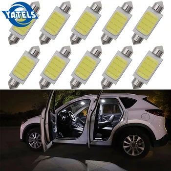 

10 PCS 31mm 36mm 39mm 41mm C5W 12V fashion car light double-tip COB white car bulb car light door reading light auto parts
