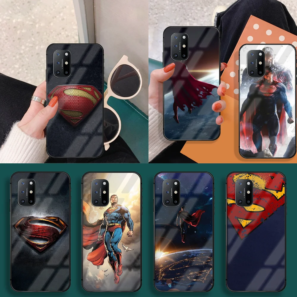 Чехол S-Super Hero из закаленного стекла для телефона Oneplus 5 6 7 8 9 T Pro Nord Shell 3D Prime Black |