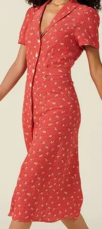 Ladies Stylish Fashion Floral Printed Midi Dress With Short Sleeve | Женская одежда