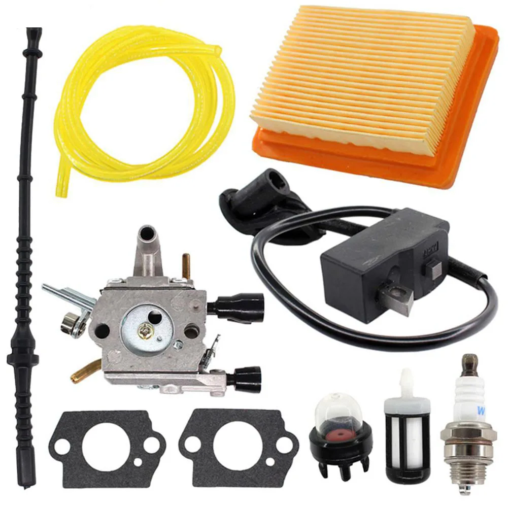 Un Set Kit Carburatore Per Stihl Fs120 Fs200 Fs250 Fs250R Fs300 Fs350 Trimmer Decespugliatore Accensione Con Bobina Per Stihl 4134 400