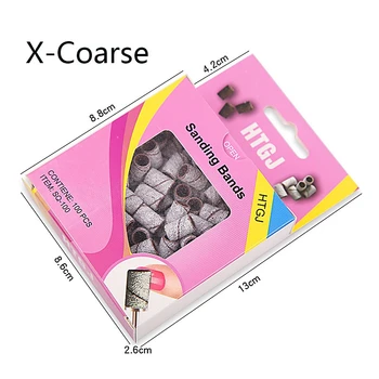 

100pcs 120/180 Grit For Acrylic Nails Manicure Pedicure Nail Drill Sand Band Sanding Ring Bands Grinding Head Polisher Supplies