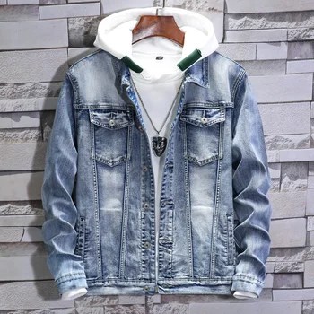 

Winter Jacket Men Wind Hiking Denim Oversize Streetwear Fashion Jacket Men Jeans Warm Casual Casaco Masculino Mens Coat JJ60JK
