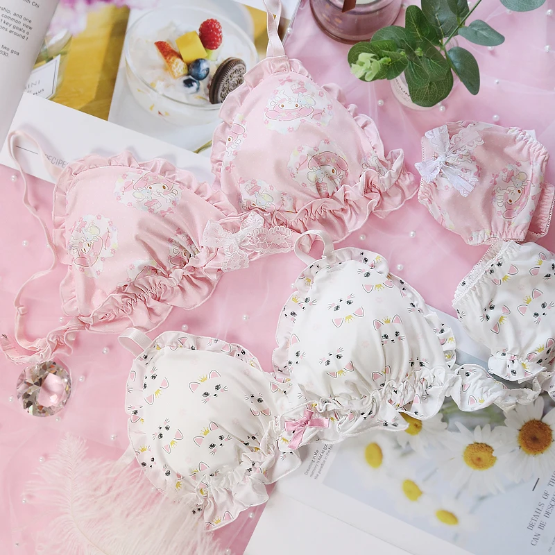 Комплект нижнего белья в японском стиле Милая принцесса с кошкой розовый кролик