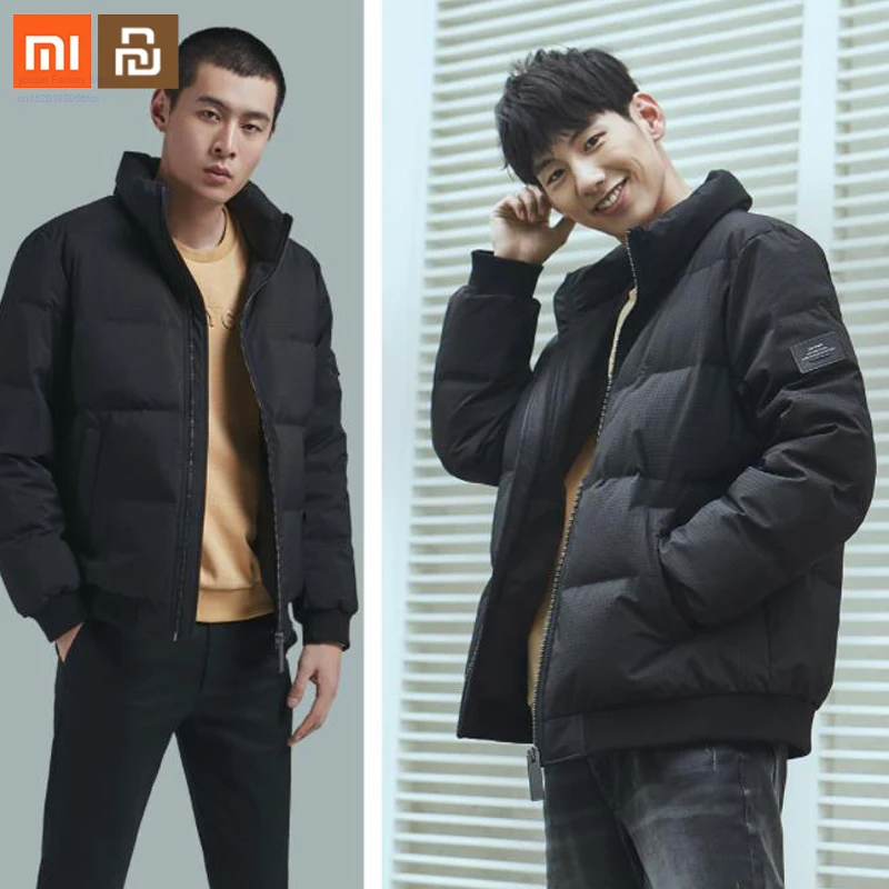 Xiaomi 90fen Для мужчин удобные со стоячим воротником Повседневная пуховая куртка Комплект из трех слой композита ткани 90% белый пуховик на утином пуху воды
