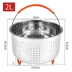 Durable Stainless Steel Steamer Basket with Silicone Handle (2L)