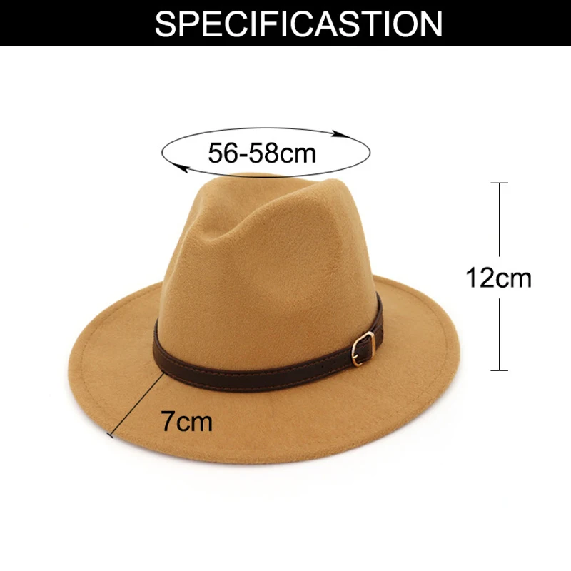 FS Women Wool Winter Felt Jazz Hats Men Fashion Black Pink Army Green Top Jazz Hat Fedoras Chapeau Sombrero Mujer