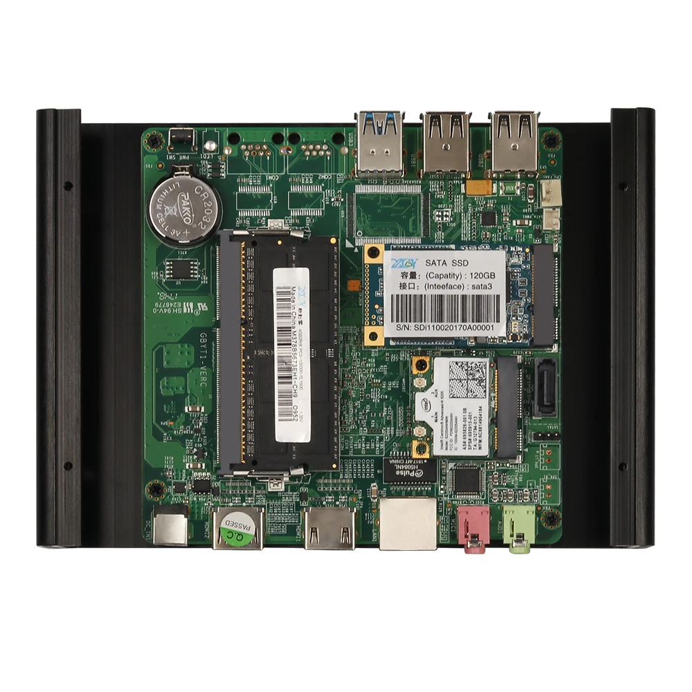 XCY безвентиляторный мини-ПК Intel Pentium N3510 с четырёхъядерным процессором ОС Windows 10 HDMI VGA Gigabit Ethernet 300 м WiFi 5xusb неттоп HTPC