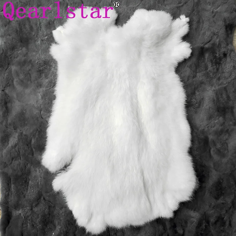 Qearlstar высокое качество настоящая кроличья шкура 25*35 см Белый Кролик Пелт кожа мех сырье DIY Материал аксессуары для одежды WLC1904