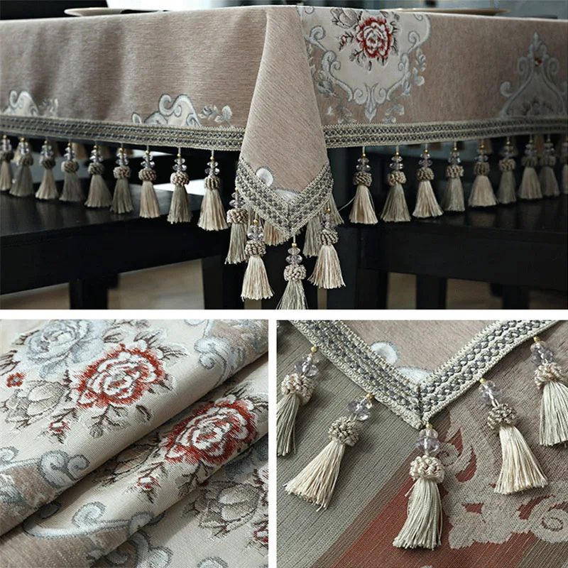 Многофункциональные роскошные скатерти DustCloth квадратный чайный жаккардовая скатерть кисточка модель комнаты обеденный стол чехлы