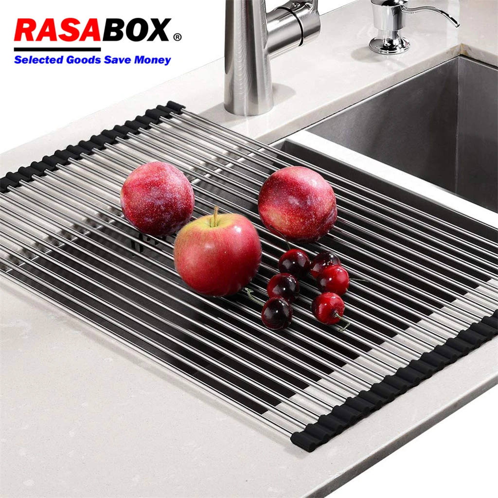

RASABOX - Dish Racks, Over Sink Foldable Dish Drying Rack, Multipurpose, Heat Resistant