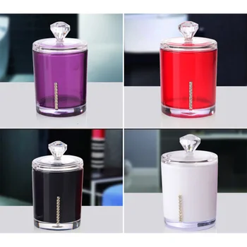 

1pc Q-tip Box Cosmetics Storage Box Cotton Stick Container Acrylic Cotton Swab Box Desktop Organizing Boxes for Travel Office To