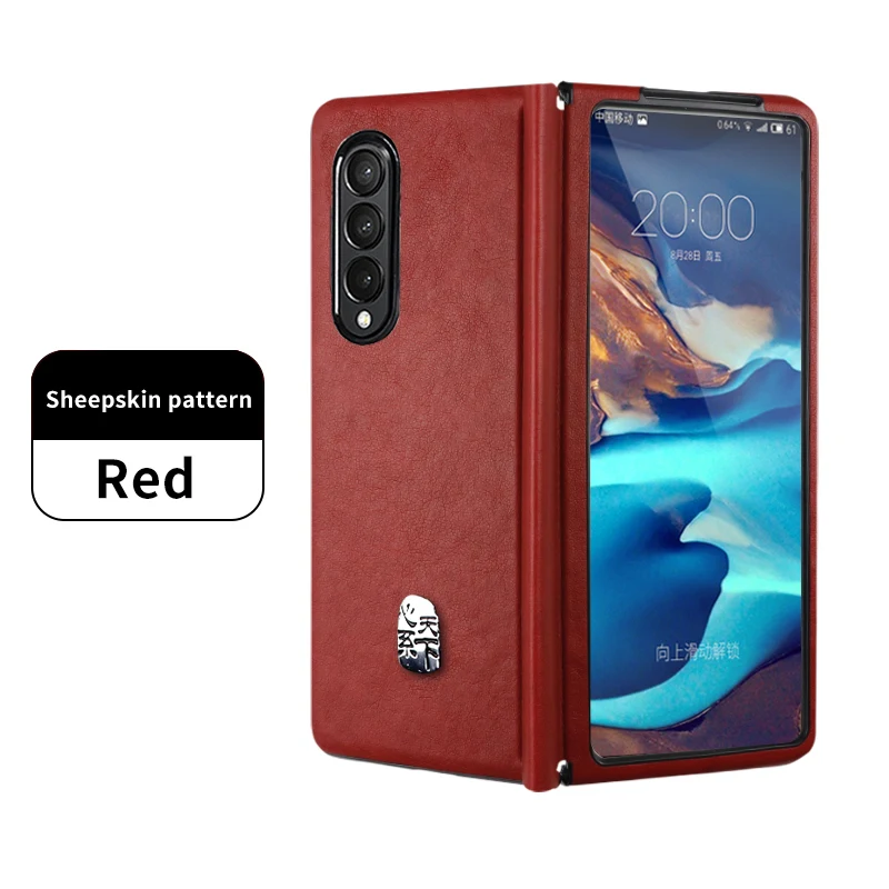 cute phone cases for samsung  Leather Protection Cover For Samsung GalaxyZ Fold2 Case Sumsung ZFold3 5G Leather Case Folding Screen Anti-drop Shockproof Coque samsung cute phone cover Cases For Samsung