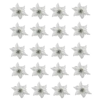 

20 Christmas Tree Decorations Sparkling Colorful Flowers Christmas Ornaments Christmas Wedding Party Decoration