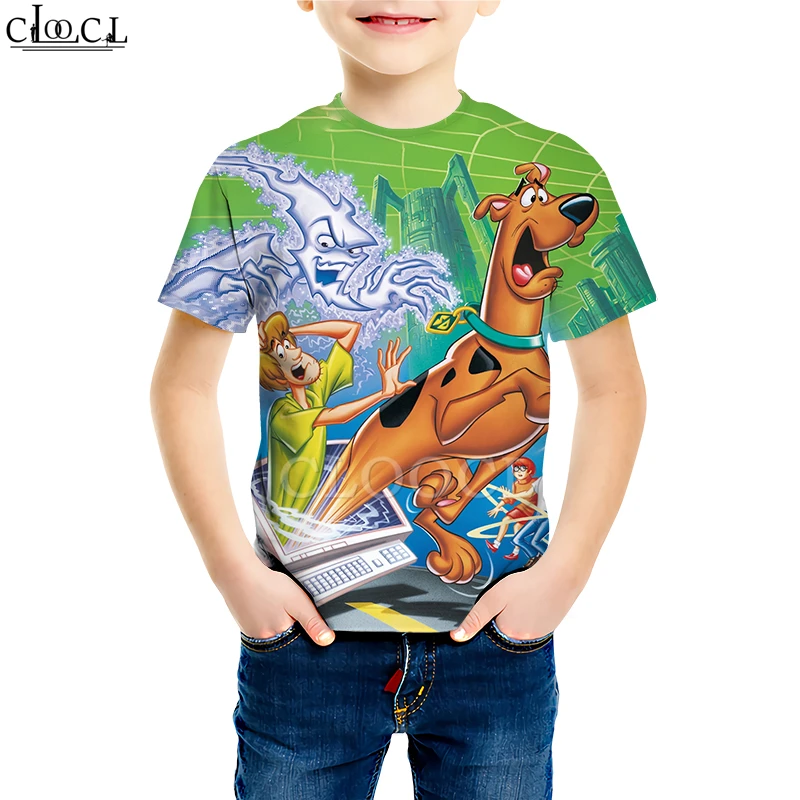 Kids T shirt 3 Футболки для всей семьи с героями мультфильма «Скуби-Ду» классические футболки с 3D принтом в стиле аниме «Собака» для мальчиков и девочек, Забавные топы для малышей, повседневные пуловеры для детей - Цвет: Kids T shirt 3