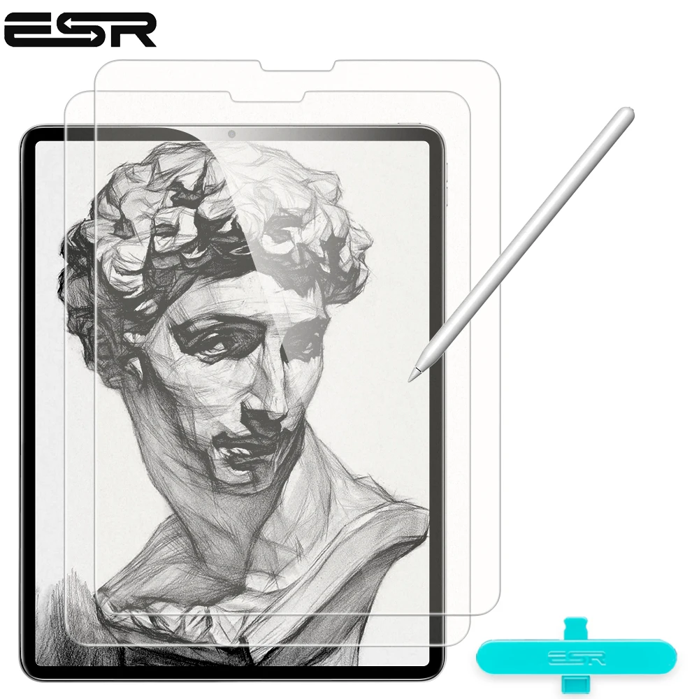

2pcs/lot ESR Paper-Like Screen Protector for iPad Pro 12.9 2018 Anti-Glare Matte PET Film Support Apple Pencil for iPad Pro 12.9