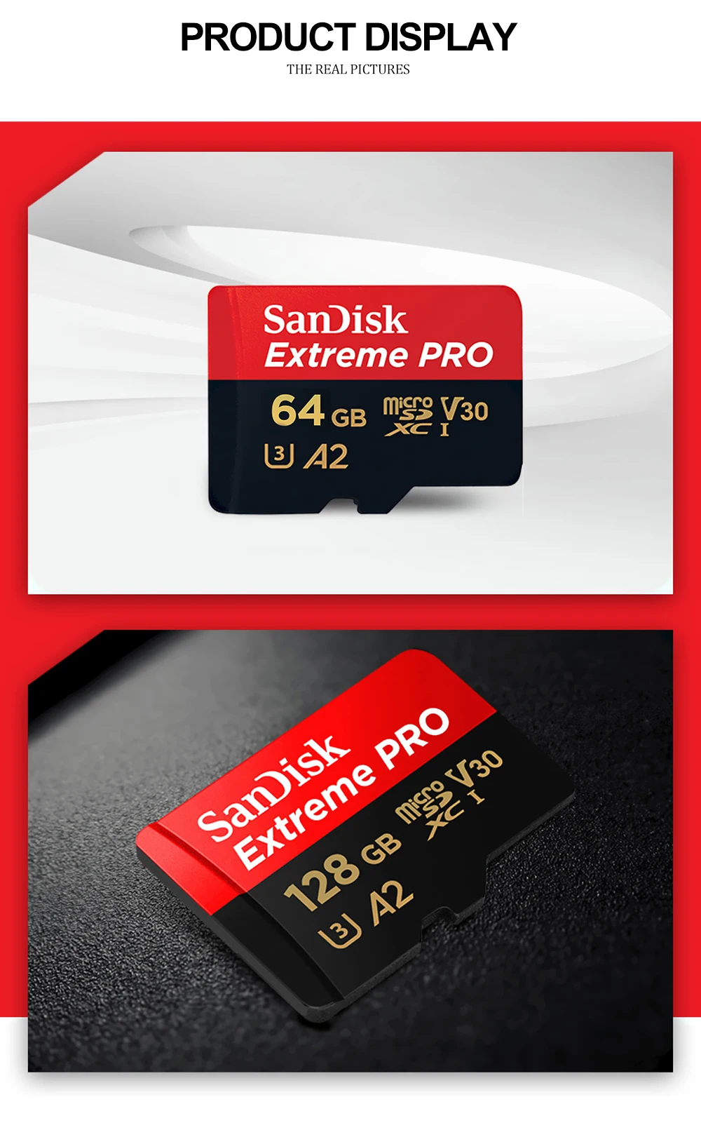SanDisk Extreme PRO Micro SD Card 64GB 128GB 256GB A2 Flash Memory Cards High Speed up to 170MB/s microSDXC V30 U3 TF Cards sony memory card