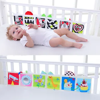 

nteresting Double Color Colorful Bed Bumper Bedding Around Baby Toys Infant Cloth Book non-toxic Bumpers
