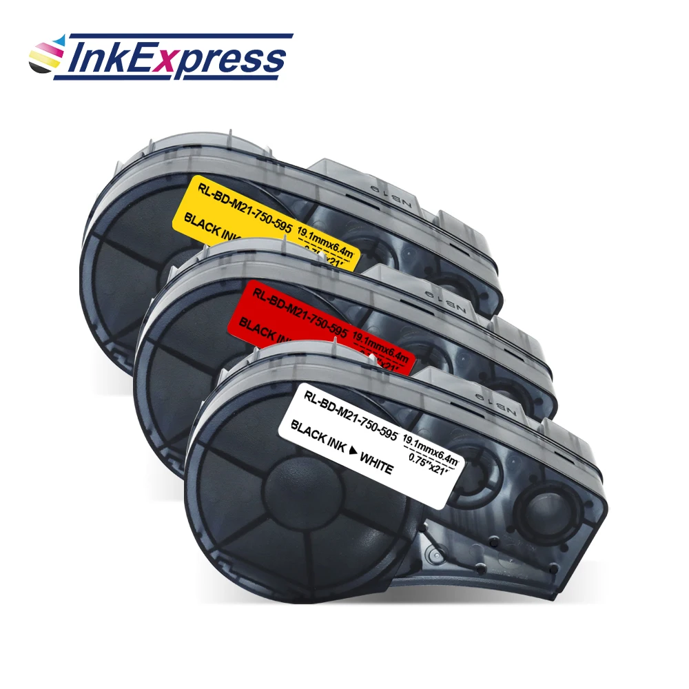 

InkExpress Vinyl Film Label Tape 19.1mm*6.4m M21-750-595 Label Maker Compatible for Brady BMP21 PLUS IDPAL LABPAL Label Printer