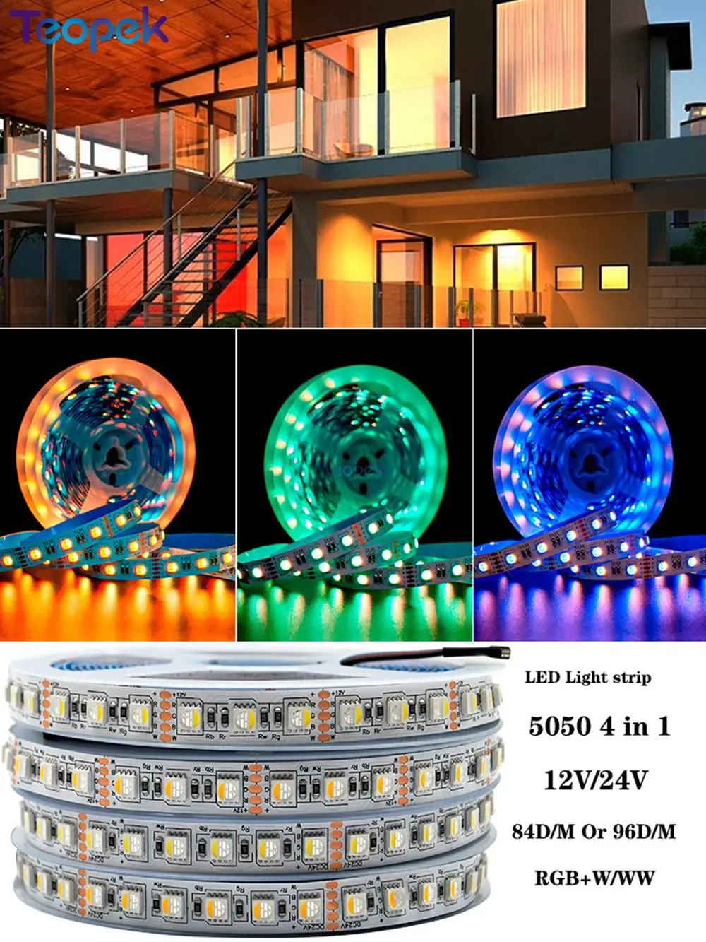 chip rgbw led strip.12v 24v 60leds m