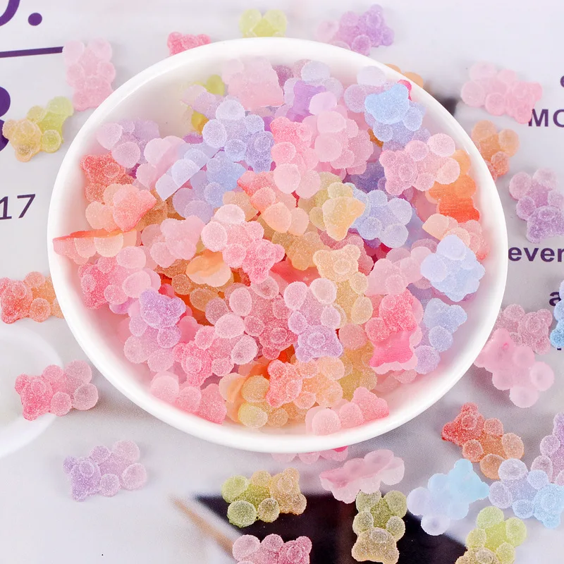 20pcs Cute Animals Artificial Soft Candy Ornament DIY Craft Supplies Phone Shell Patch Arts Decor Girl Hair Accessories Material