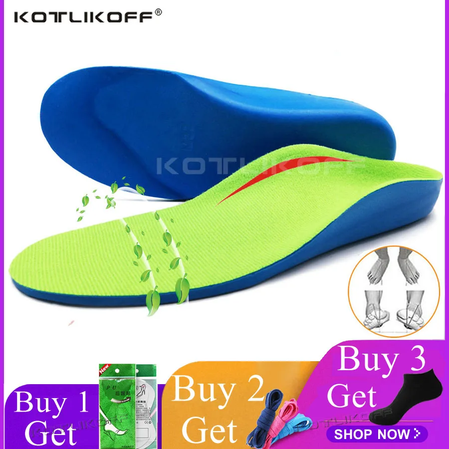 KOTLIKOFF/Детские ортопедические стельки для обуви, для плоской стопы, поддержка свода стопы, ортопедические подушки, коррекция O/X типа, вальгусные стельки для ног
