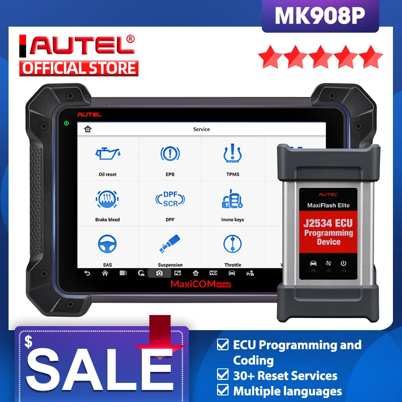 Autel MaxiCOM MK908P MS908P автомобильный диагностический инструмент OBD2 сканер все системы