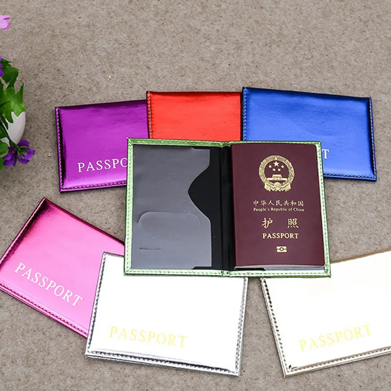 Блестящие блестящие обложки для паспорта женщин аксессуары путешествий