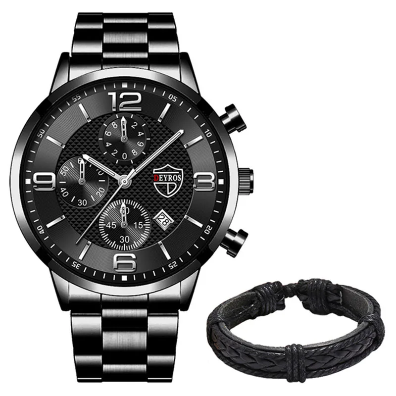 Fashion Men's Sports Watches Stainless Steel Analog Quartz Wristwatch Male Business Luminous Clock Luxury Casual Silver Bracelet 
