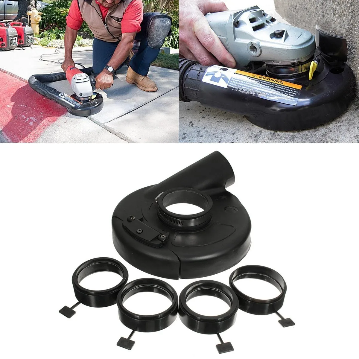 

New Arrival 1PC 7 Inch Black Vacuum Dust Shroud Cover for Angle Grinder Hand Grind Convertible Top Quality