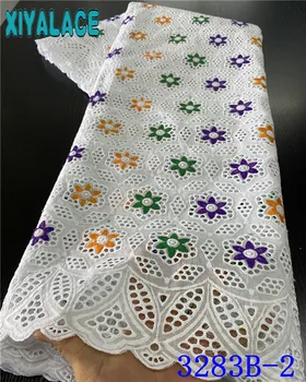 

Swiss Lace Fabric Latest Dry lace Embroidery African 100% Cotton Fabrics Swiss Voile Lace Popular Dubai Style 5 yard KS3283B