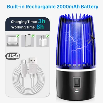 

New Portable Rechargeable Electric Shock Mosquito Killer Light Fly Killer Camping Insect Killer Household Flies Killer