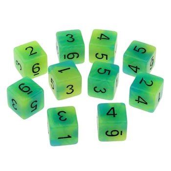 

20PCS DICE GAME SKILL ACCS D6 DICE NIGHT LUMINOUS DICE 6-SIDED FOR D & D ROLE PLAY FAMILY FUN TIME GAME ACCESSORIES SET