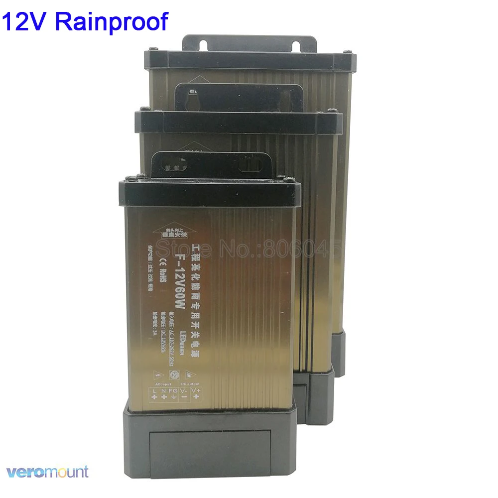 

IP43 Rainproof Switching Power Supply AC 220V to DC 12V 60W 100W 150W 200W 300W 400W 220V LED Outdoor Lighting Transformer