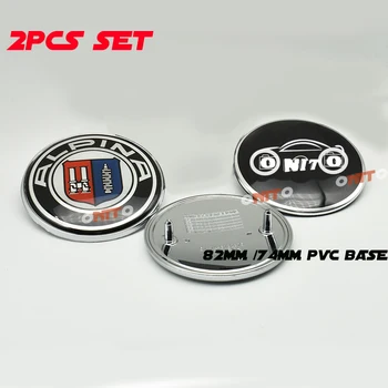 

2pcs Car Head Hood Emblem Cap/Rear Trunk Emblem Cover Auto Tail Boot Logo Label/Front Bonnet Badge 82mm 3.2" 74mm 2.9" Body kits