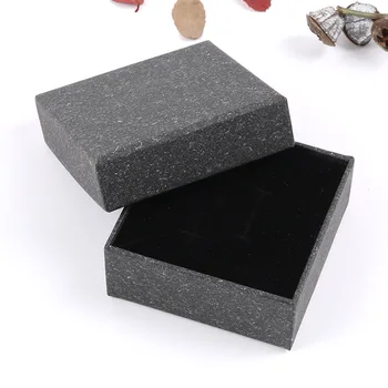 

PK-001 Gift Box Vintage Square Shape Jewelry Packaging Box Grey Kraft Paper Packaging Box Jewelry Box Earrings Necklace Box