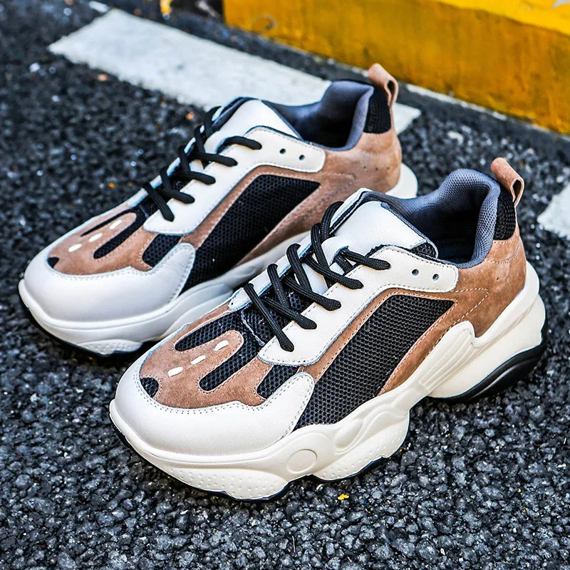 Casual Shoes Women Dad Shoes Ladies Autumn New Sneakers Real Leather Casual Shoes Woman Breathable Female Chunky footware