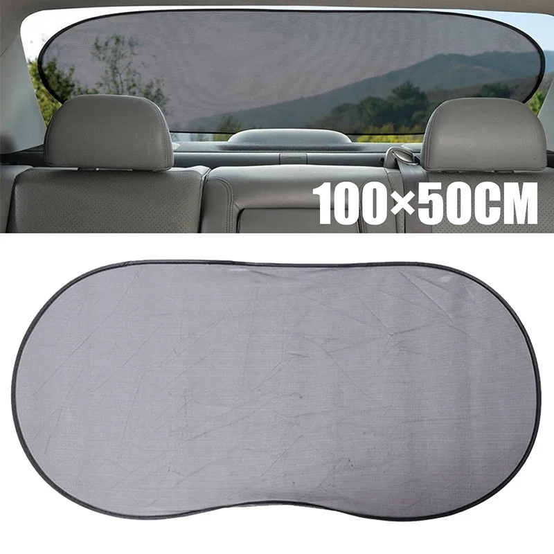 1pc Universal Mesh Nylon Car Rear Window Sunshade With Powerful Suction Cup Sun Visor Screen Sunshade Auto Curtain 100x50cm