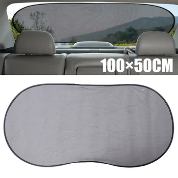 

1pc Universal Mesh Nylon Car Rear Window Sunshade With Powerful Suction Cup Sun Visor Screen Sunshade Auto Curtain 100x50cm