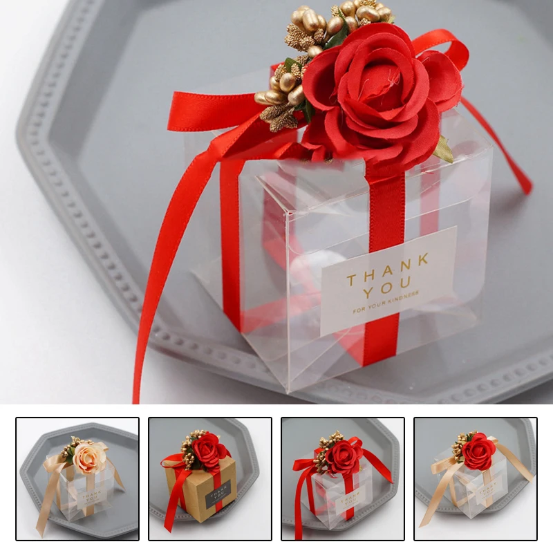 Конфетная крафт бумажная коробка для дома свадебные пластиковые сувениры