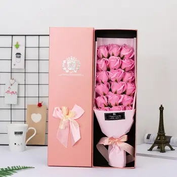 

18 Rose Soap Flower Anniversary Gifts For Her Valentine's Day Christmas Gift Soap Bouquet Rose Gift Box#