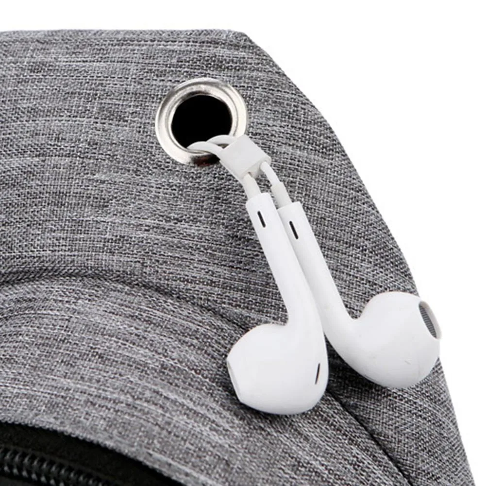 Hot Selling Outdoor Men Crossbody Bag Canvas Large Capacity Casual Shoulder Bag with USB Charge Hole