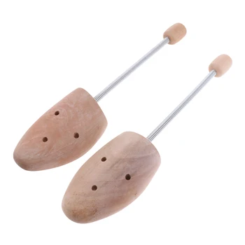 

1 Pair Unisex Wooden Shoes Tree Support Stretcher Shaper with Spring Coil
